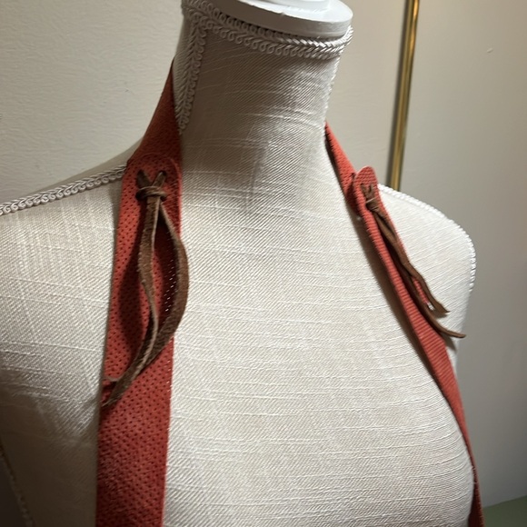 One of a kind, coral and brown trim Shoulder Bag - Picture 3 of 10